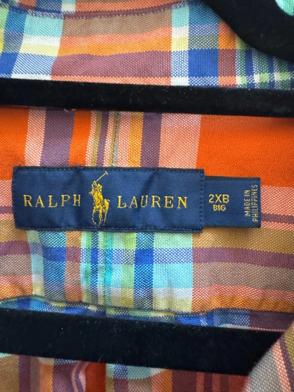 Ralph Lauren Orange Plaid Button-Down Shirt - Picture 2 of 3